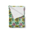 thumbnail image 2 of Flower Soft Flannel Fleece Throw Blanket, Cartoonish Blossoming Sunflower and Roses Pattern, Cozy Plush for Indoor and Outdoor Use, 70" x 90", Mint Green Multicolor, by Ambesonne, 2 of 5