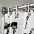 thumbnail image 5 of Annvchi Black Bow Pattern Shower Curtain, 72 x 72 Inch Fabric Bathroom Curtain with 12 Hooks, Modern Minimalist Polka Dot Design, 5 of 6