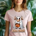 thumbnail image 5 of Funny Bull Sheet Shirt Cow Ghost Halloween Pun Graphic Tee Unisex, Navy, Size L, 5 of 6