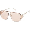 thumbnail image 3 of Trendy Aviator Sunglasses Mens Womens Retro Metal Rimless Frame Shades Lentes De Sol Para Mujer SJ1192-(Brown), 3 of 5