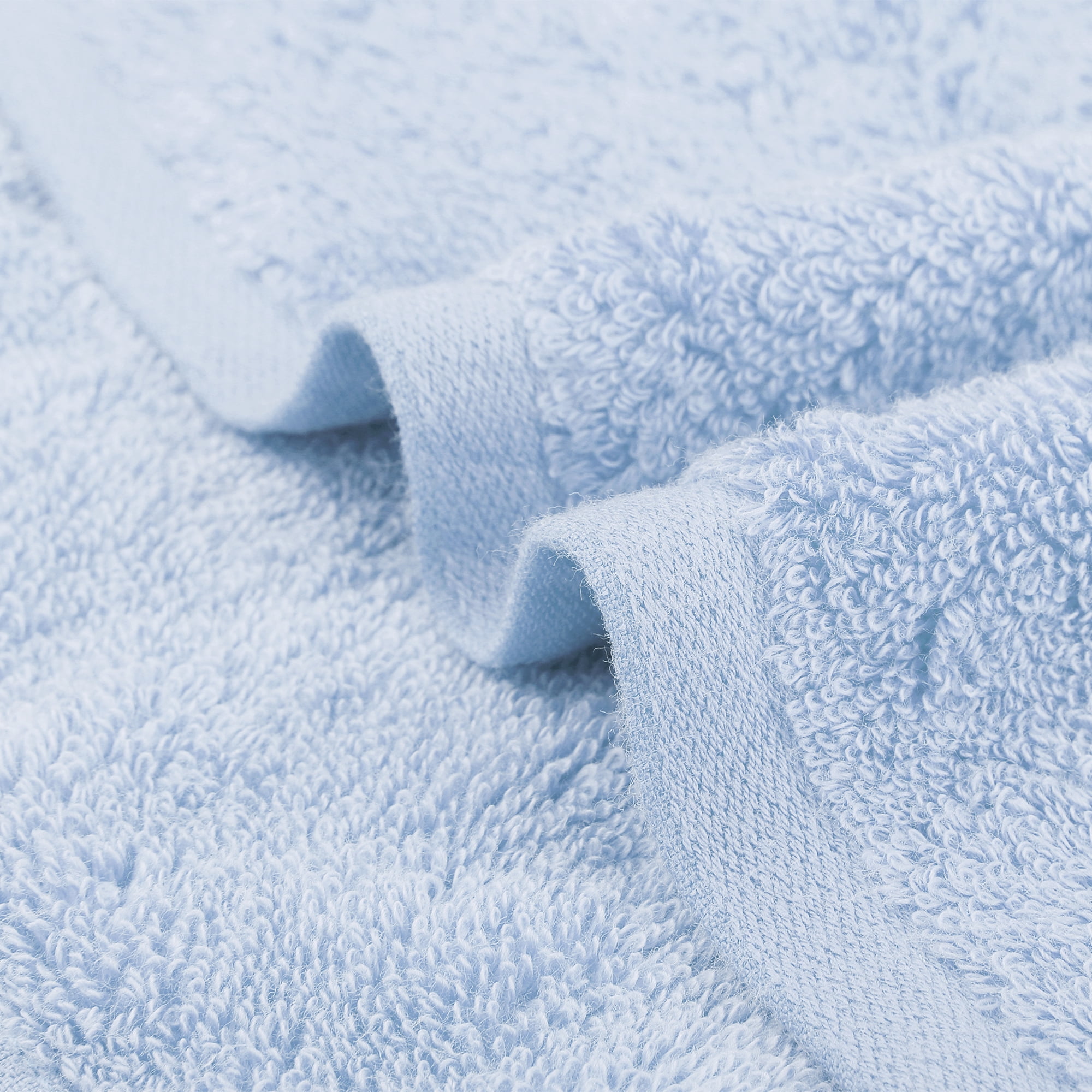 REGALWOVEN 6 Pack Cotton Washcloths, Solid Face Cloths, Absorbent and Quick Drying Towel for Bathroom Blue 13" x 13"