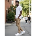 thumbnail image 5 of J. METHOD Men’s Jogger Pants Casual Moto Biker Zipper Slim Fit French Terry Fleece Tapered Leg Elastic Waist NEMP20 Khaki M, 5 of 6