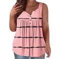 thumbnail image 1 of Gvmfive Womens Plus Size Sleeveless Button Down Henley Pleated Tunic Tank Tops, 1 of 4