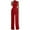 Red, variant on YanHoo Women's Dressy Jumpsuits High Collar Sleeveless Waist Wide Leg Pleated Overalls Petite Ladies Elegant Jumpsuit Rompers