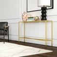 thumbnail image 7 of Evelyn&Zoe Henley 55" Wide Rectangular Console Table with Glass Top, Brass, 7 of 7