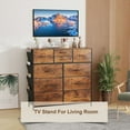 thumbnail image 3 of SUGIFT 10 Drawers Dresser for Bedroom, Fabric Storage Organizer Unit for Living Room, Hallway (Rustic Brown), 3 of 8