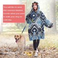 thumbnail image 4 of Wearable Oversized Blanket,Blue Geometric Pattern Wearable Blanket Hoodie for Adults,Cozy Hooded Blankets with Super Pockets,Super Warm Fuzzy Pullover for Women & Men, 4 of 6