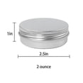 thumbnail image 2 of 48 Pack 2 Oz Metal Round Tins Aluminum Tin Cans Containers With Screw Lid For Salve, Spices Or Candies, 2 of 5