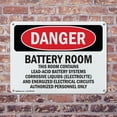 thumbnail image 4 of (2 Pack) Battery Room Contains Lead-Acid OSHA Danger Sign 18 Inch X 12 Inch Indoor / Outdoor Rust-Free Aluminum Metal Signs for Workplace, Workshop, and Construction Site, Made in the, 4 of 8
