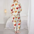 thumbnail image 6 of Goofa Flower Chicken Printed Women’s 2 Piece Pajama Set Super,Pajamas Women's Long Sleeve Sleepwear Soft Button Down Loungewear Pjs Lounge Set Nightwear-Medium, 6 of 9