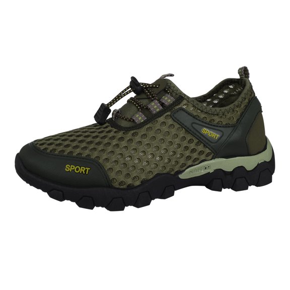 NOKIO Men Summer Mesh Sneakers Breathable Hiking Shoes Comfortable Walking Shoes Outdoor Travel Shoes Fashion Casual Sports Shoes Quick-Drying Bar𝖾𝖿oot Footwear for Beac𝗁 Wading