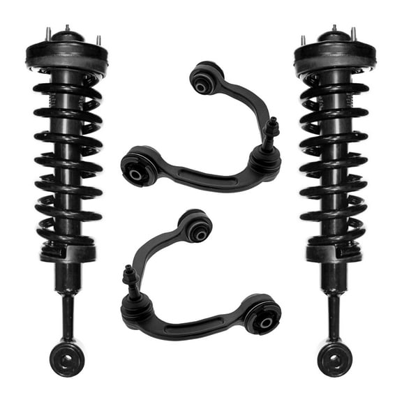 AutoShack Front Complete Strut & Coil Spring Front Upper Control Arms and Ball Joint with Bushings | Replacement for 2004-2008 Ford F-150 2006-2008 Lincoln Mark LT | 4-PC