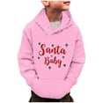 thumbnail image 2 of HXWCHs Soft cotton girls' sweatshirts Girls Christmas Snowflake Hoodie Winter Warm Xmas Print Pullover Sweatshirt for Holiday Season Pink 6-7 Years, 2 of 5