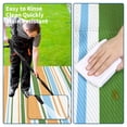 thumbnail image 5 of Hasoo 9' x 12' Blue Outdoor Rug for Patio Decor Waterproof Plastic Straw Modern Geometric Striped Carpet PP Tube Woven Portable Camping Mat for Picnic Balcony, 5 of 7