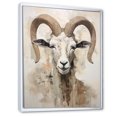 thumbnail image 2 of Designart "Portrait Of A Gentle Goat In Soft Colors" Animals Goat Floater Framed Wall Art Prints, 2 of 5