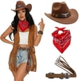 thumbnail image 3 of Hsqqdc 3-Piece Western Themed Accessory Set, Cowboy Hat Bandana and Belt for Themed Parties, 3 of 7