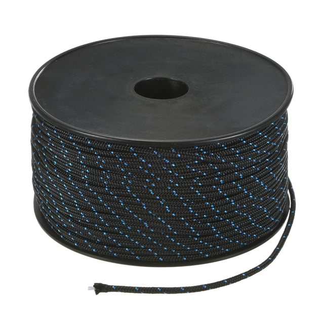 Uxcell Corde de Démarrage à Rappel 3.5mm 100m Corde en Nylon pour Tronçonneuse Noir Bleu