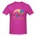thumbnail image 3 of Visita Arrakis - Camiseta de manga corta 100 % algodón para hombre, estilo vintage desgastado, con diseño de surf, dunas y ciencia ficción, 3 of 5
