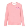 thumbnail image 3 of Girls Long Sleeve Crewneck Tee - Purple Love Graphic, Soft Stretch for 3-13 Years Old Girls,Size 7-8 T, 3 of 4