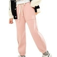 thumbnail image 2 of GaThRRgYP Girls Bootcut Jeans,Girl's Relaxed Fit Pants,4-16Years Children's Solid Color Thickened Warm Windproof Low Waist Tied Ankle Pants Long Pants Pink 90, 2 of 5