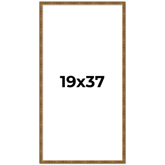 19x37 Frame Gold Kingsley Distressed Solid Wood Picture Frame Width 0.75 Inches | Interior Frame