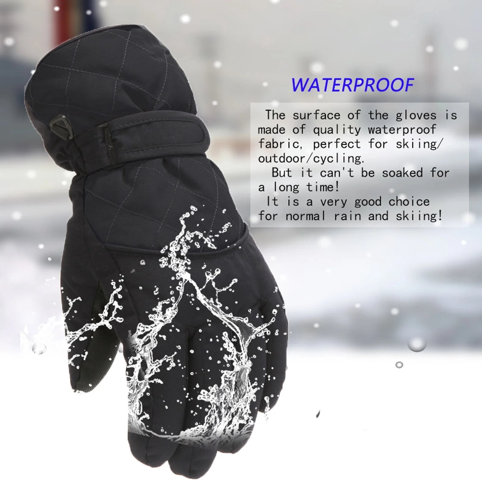 Staki Kids Children Ski Gloves Winter Snow Gloves Waterproof Winter Warm Glove for Snowboarding Sledding(Black,11-16 Years)