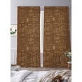 thumbnail image 3 of Brown Coffee Sheer Curtains 84 Inch Length 2 Panels Set, Farmhouses Vintage Cup Plants Text Art Voile Window Treatment Rod Pocket Curtains Sheers Drapes for Bedroom/Living Room/Kitchen 52"x84"x2, 3 of 7