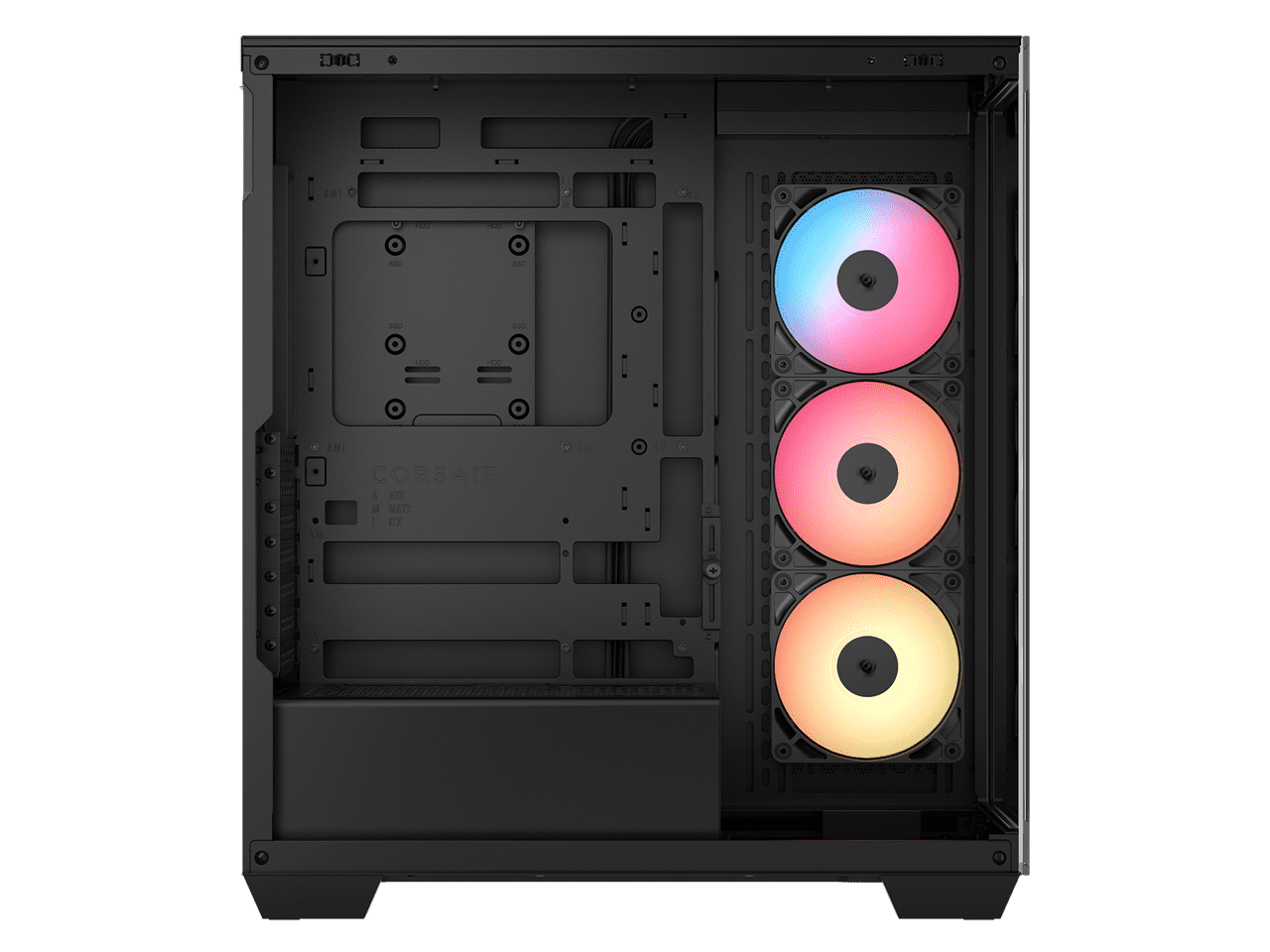 CORSAIR 3500X RS-R ARGB Mid-Tower PC Case – 3x Pre-Installed RS120-R ARGB Fans – GPU Anti-Sag Arm – Tempered Glass – Fits up to 10x 120mm Fans – Reverse Connection Motherboard Compatible