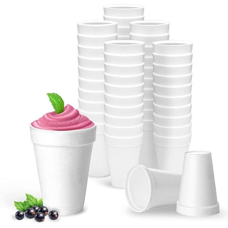 Styrofoam Cups 16 Oz, 50 Count Disposable Foam Cups for Coffee, Tea, Hot Cocoa, Soup, Broth, Smoothie, Soda, Juice