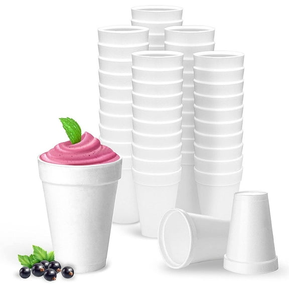 Styrofoam Cups 16 Oz, 50 Count Disposable Foam Cups for Coffee, Tea, Hot Cocoa, Soup, Broth, Smoothie, Soda, Juice