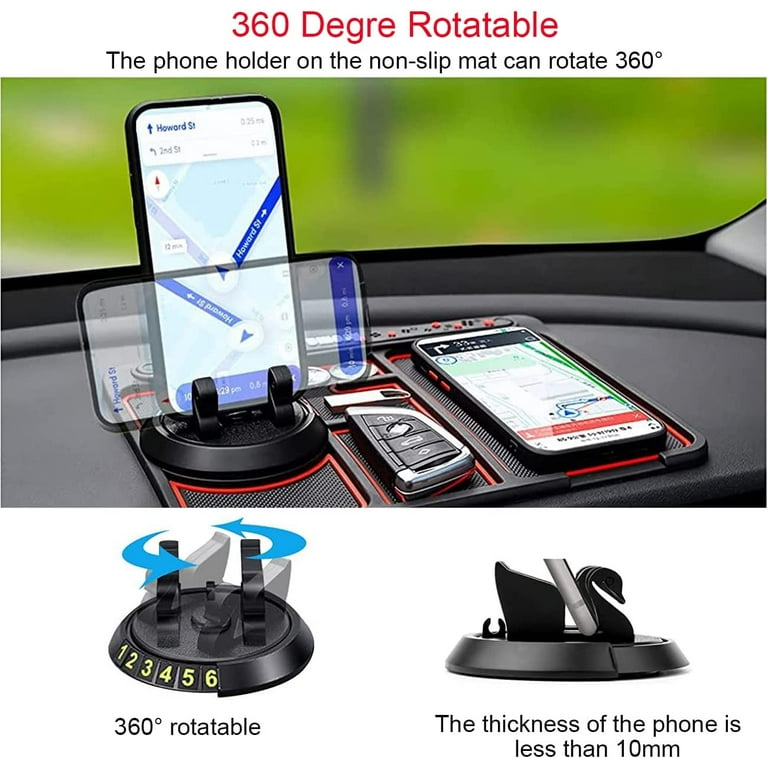 4 in 1 Non-Slip Phone Pad for Car, Anti-Slip Mat Car Phone Holder with  Mount, Car Dashboard Accessories, Temporary Car 