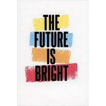 Pictura Future Is Bright: Colorful Background Stripes Graduation Congratulations Card