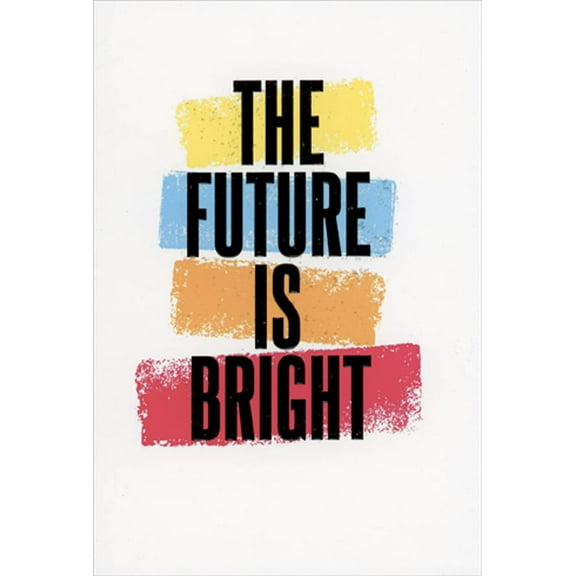 Pictura Future Is Bright: Colorful Background Stripes Graduation Congratulations Card
