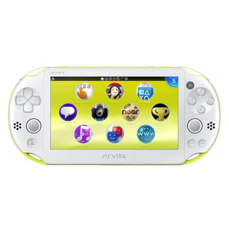 Restored Sony Playstation PS Vita 2000 Slim Game Console with Retrofam Charging Cable, Lime Green (Refurbished)