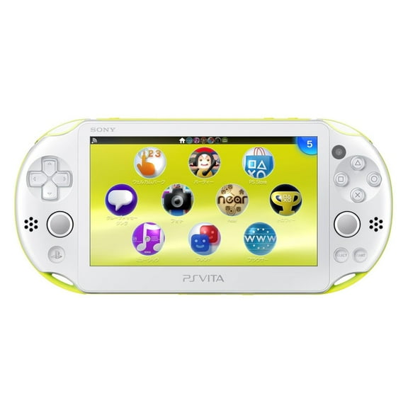 Restored Sony Playstation PS Vita 2000 Slim Game Console with Retrofam Charging Cable, Lime Green (Refurbished)