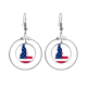 thumbnail image 1 of Idaho America Mapa estrellas rayas bandera Los pendientes cuelgan del aro de la joyería del círculo de la gota Unbranded M, 1 of 3