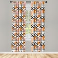 thumbnail image 3 of Ambesonne Geometric Curtains, Grunge Shapes, Pair of 28"x63", Orange Pale Pink Black, 3 of 5