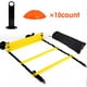 thumbnail image 1 of Kit de escalera de entrenamiento de agilidad y velocidad, 12 peldaños planos ajustables y 10 conos (naranja y amarillo) para Fo, 1 of 9