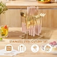 thumbnail image 5 of Gold Stainless Steel 24 Pieces Flatware Set with Silverware Holder,Golden Silverware Set,Anti-rust Stainless Steel Gold Cutlery Set Utensils Including Fork Spoon and Knife, 5 of 10