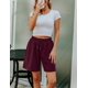 thumbnail image 2 of Pantalones cortos Quenteen Quenteen hasta la rodilla para mujer, color rojo vino, 2 of 8