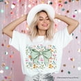 thumbnail image 6 of Floral Coquette Bow T-Shirt, Cute Spring Preppy Girly Flowers Tee, 6 of 6