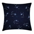 thumbnail image 1 of Constellation Throw Pillow Cushion Cover, Sky Star Map with Geometric Circle Space Night Horoscopes Chart Dark, Decorative Square Accent Pillow Case, 16 X 16 Inches, Dark Blue White, by Ambesonne, 1 of 2