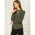 thumbnail image 2 of AllegK Dde San Patricio profesional Blusas de gade manlarcon cuello alto elegante pamujer Verde oscuro M, 2 of 6