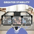 thumbnail image 6 of Baby Playpen, HDJ 71 inch Extra Large Baby Play Yard with Soft Breathable Mesh, Play Fence for Infant and Toddlers, Anti-Slip Base, Black, 6 of 8
