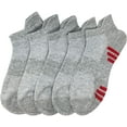 thumbnail image 2 of SereneSimple Women's Thin Mesh Slub Breathable Mid-Cut Socks 5-Pair (Grey/Red,Large), 2 of 5