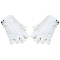 FEAMOS PU Leather Glove for Women Men Fingerless Cycling Motorcycle Driving Gloves Black Half Finger Sport Gloves Weightlifting