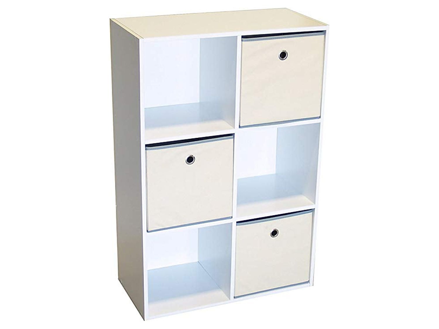 St16716 Colonial 6-cell Storage Cube, White Wood Grain Paper Laminate On p/b, 3 Cell See Through, 3 Cell With Back Board