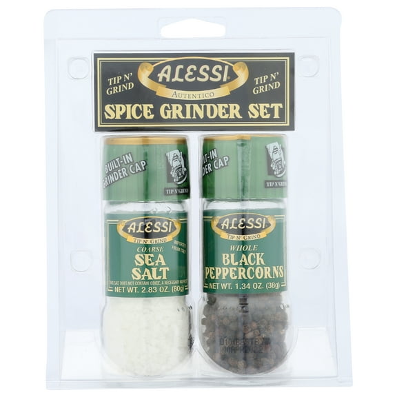 Pack of 6, Alessi Spice Grinder Set – Sea Salt and Black Peppercorn