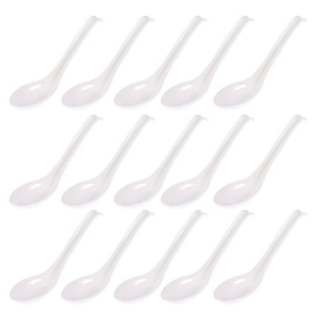 

BESTONZON 15pcs Melamine Long Handle Plastic Spoon Small Soup Spoon Cooking Utensils for Home Restaurant (White)