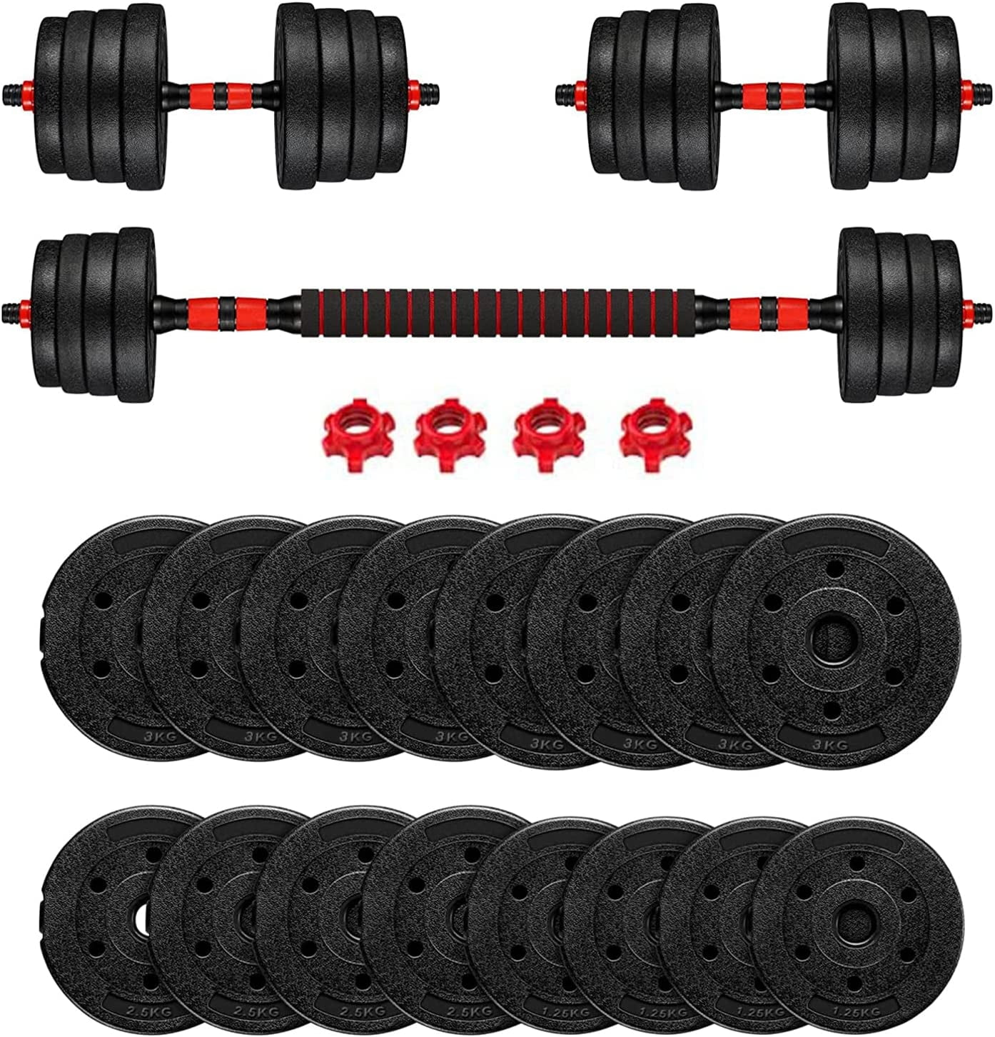 22-88LB Adjustable Weights Dumbbells Set Free Weights Set With Connecting Rod 
